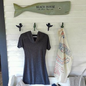 2 for $12 Petite Dress, 27 inches Long, with cowl neck, very cute!  Size XS Grey